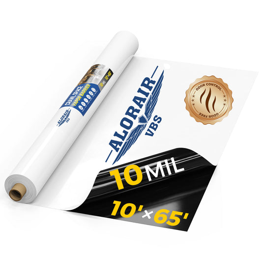 AlorairVBS Film for Use as a Moisture Barrier - 10 Mil, 10’ x 50’ / 10’ x 65’ / 10’ x 100’